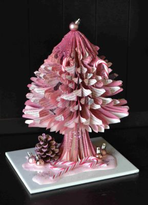 Bucher schneiden Buch falten Weihnachtsbaum