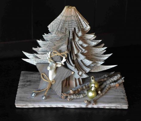 Bucher schneiden Buch falten Weihnachtsbaum