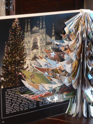 Bucher schneiden Buch falten Weihnachtsbaum