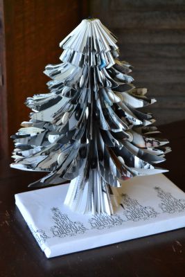 Bucher schneiden Buch falten Weihnachtsbaum