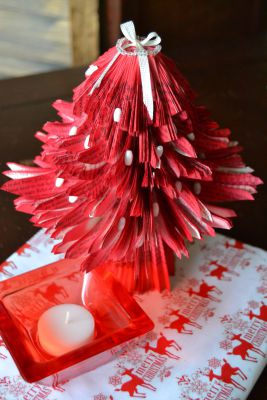 Bucher schneiden Buch falten Weihnachtsbaum