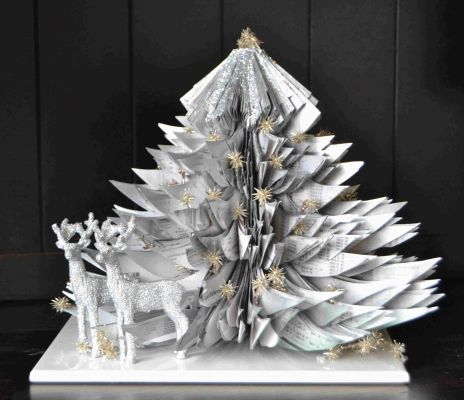 Bucher schneiden Buch falten Weihnachtsbaum