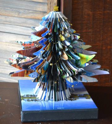 Bucher schneiden Buch falten Weihnachtsbaum