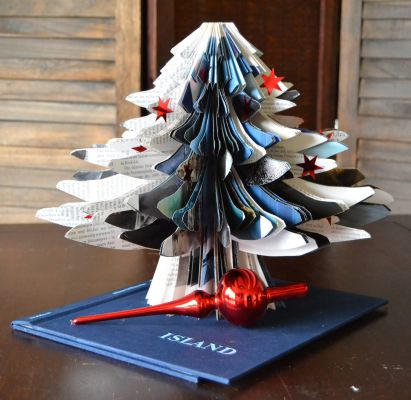 Bucher schneiden Buch falten Weihnachtsbaum