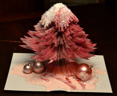 Bucher schneiden Buch falten Weihnachtsbaum