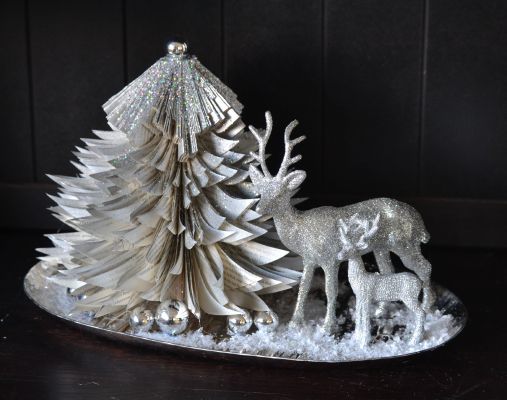 Bucher schneiden Buch falten Weihnachtsbaum