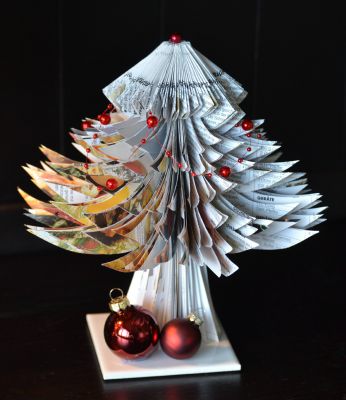 Bucher schneiden Buch falten Weihnachtsbaum